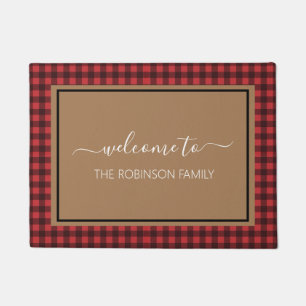 Paillasson Ferme Red Buffalo Plaid Accueil personnalisé