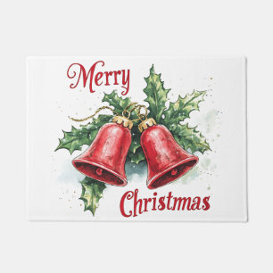 Paillasson Festive Red Christmas Bells Porte-mat