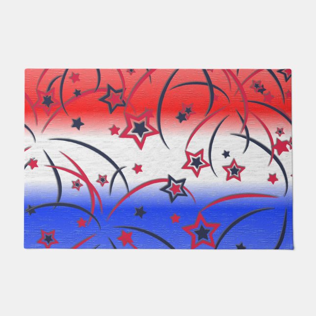 Paillasson Feu d'artifice en bleu blanc rouge (Devant)