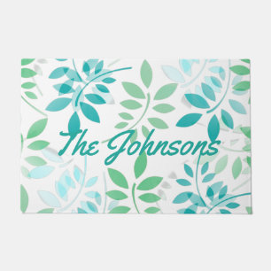 Paillasson Feuilles bleu vert