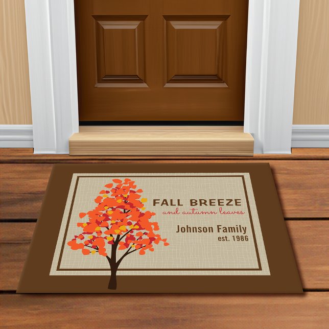 Paillasson Feuilles colorés personnalisés automne (Créateur téléchargé)