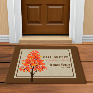 Paillasson Feuilles d'automne colorées personnalisées