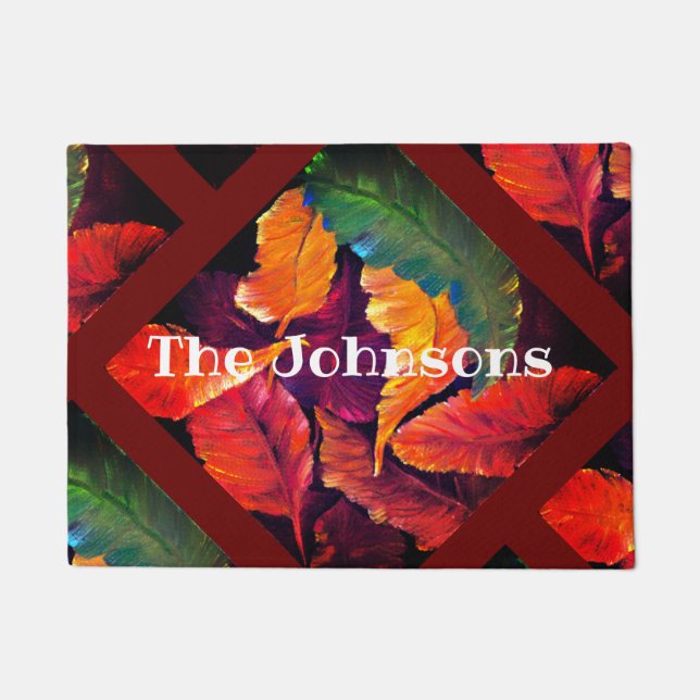 Paillasson Feuilles d'automne Porte personnalisée (Devant)