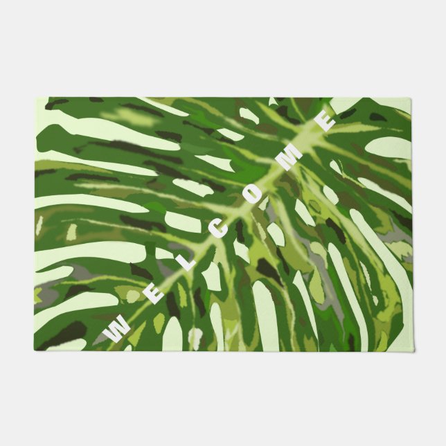 Paillasson Feuilles Monstera Welcome Doormat (Devant)