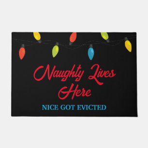 Paillasson Feux de Noël Naughty et Nice Doormat