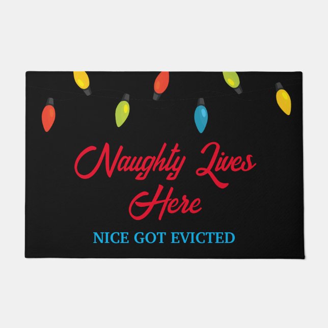 Paillasson Feux de Noël Naughty et Nice Doormat (Devant)
