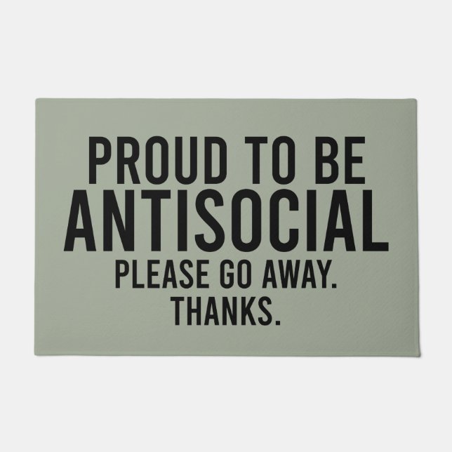 Paillasson Fier D'Être Antisocial Amusant Introvert (Devant)
