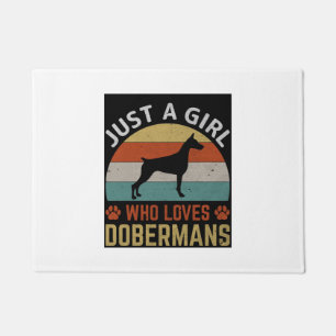 Paillasson Fille Aime Dobermans Porte Mat