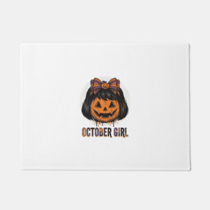 Paillasson Fille d'octobre Citrouille Arc Halloween Vecteur C