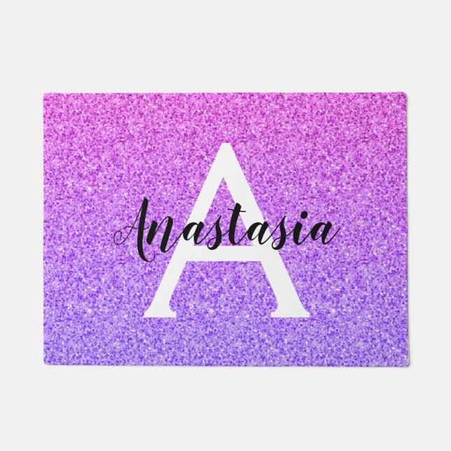 Paillasson Fille Glam Ombre Parties scintillant violette étin (Devant)
