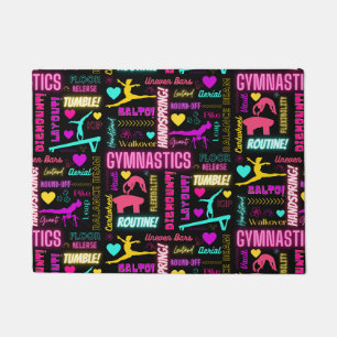 Paillasson Filles colorées Gymnastique Glossaire Typographie