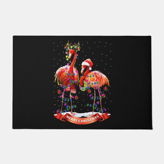 Paillasson Flamants roses de Noël Classique (Devant)
