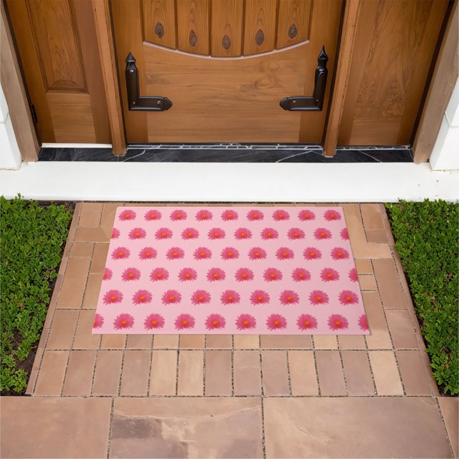 Paillasson Fleur Aptenia rose Motif sans couture sur Doormat (De plein air)