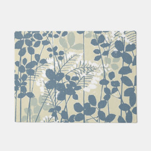 Paillasson Fleur de feuille bleue asiatique japonaise