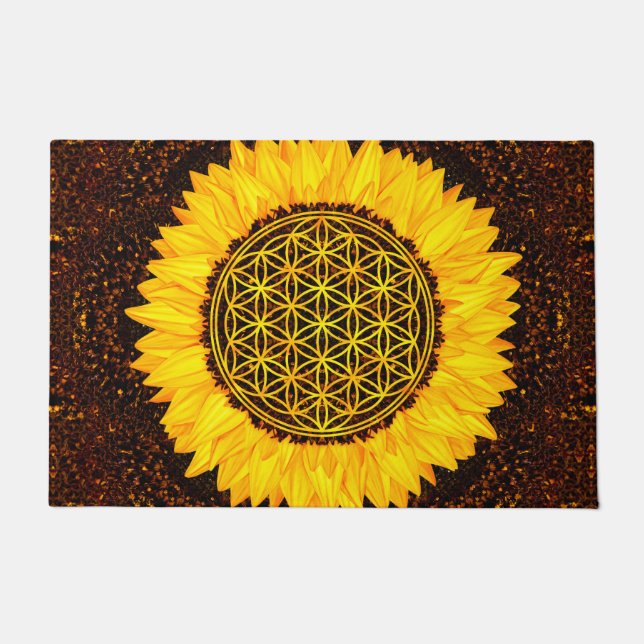 Paillasson Fleur de la vie - tournesol #2 (Devant)