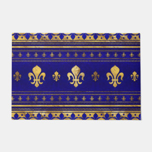 Paillasson Fleur de lis - Lapis Lazuli et Gold