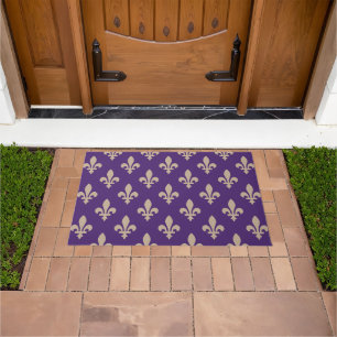 Paillasson Fleur de Lis Motif, Royal French Creative on Purpl