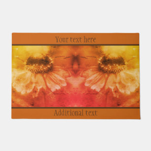 Paillasson Fleur Zinnia Daisy À Sepia Vintage Personnalisé