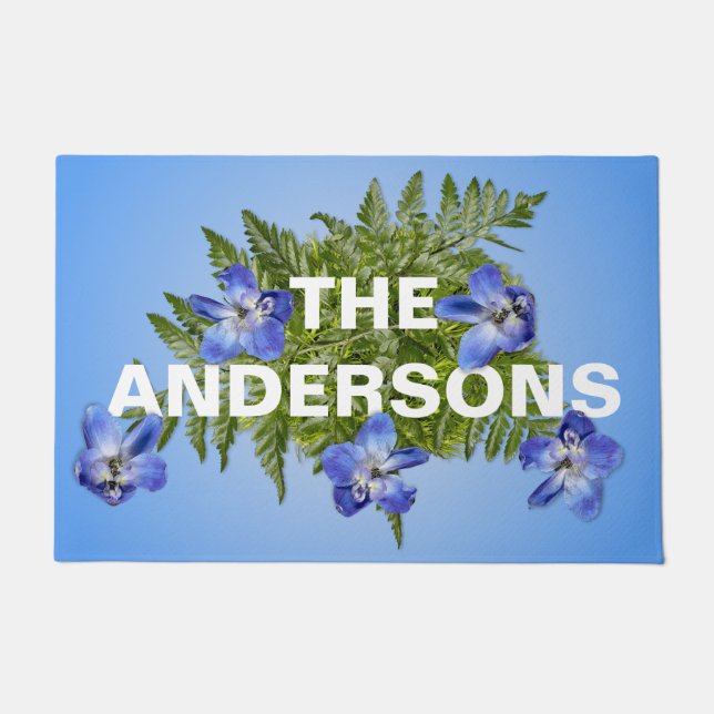 Paillasson Fleurs bleues du Canada Columbine personnalisées (Devant)