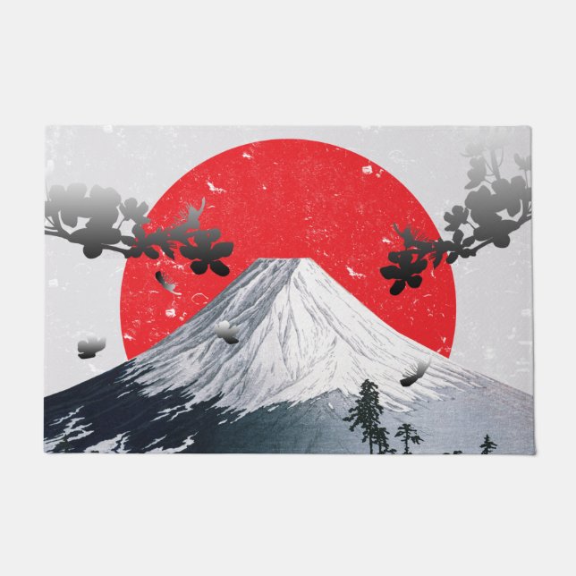 Paillasson Fleurs de cerisiers Mont Fuji Japon (Devant)