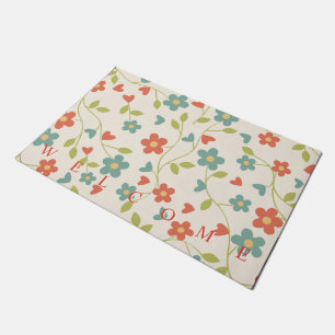 Paillasson Fleurs de printemps mignonnes - Bienvenue