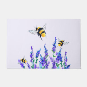 Paillasson Fleurs et Bees Flying Doormat Printemps