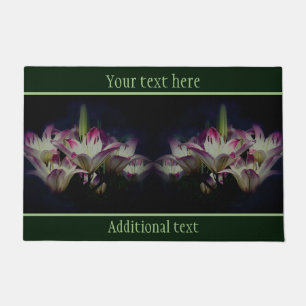 Paillasson Fleurs Lys Blanches Et Rouges Personnalisées