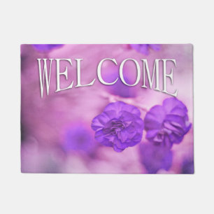 Paillasson Fleurs Violettes Minuscules de Bienvenue