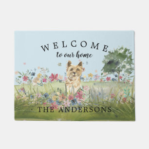 Paillasson Floral Field Cairn Terrier Dog Door Mat