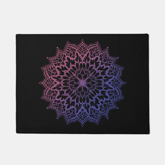 Paillasson Floral Mandala Flower Yoga (Devant)