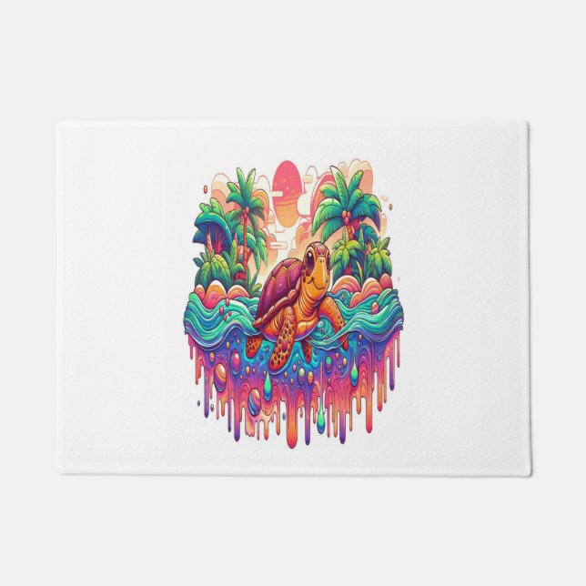 Paillasson Flottes de tortue dans le Jardin Liquid. (Devant)