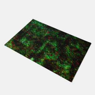 Paillasson Fluctuation des taches sombres sur vert et rouge v