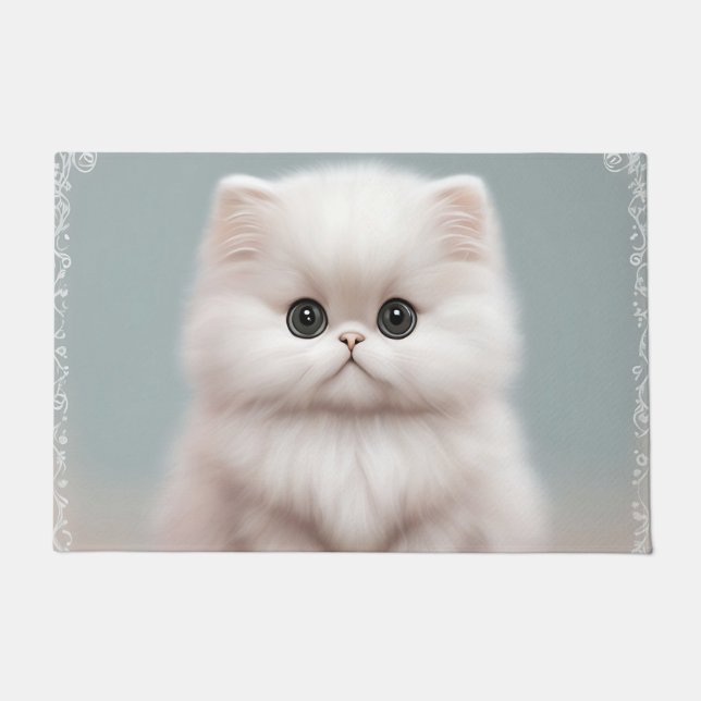 Paillasson Fluffy Persian Nursery Cat Art (Devant)