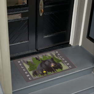 Paillasson Forêt Outdoor Black Bear Welcome Doormat