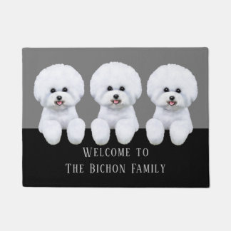 Paillasson Format de porte Bichon Frise personnalisable