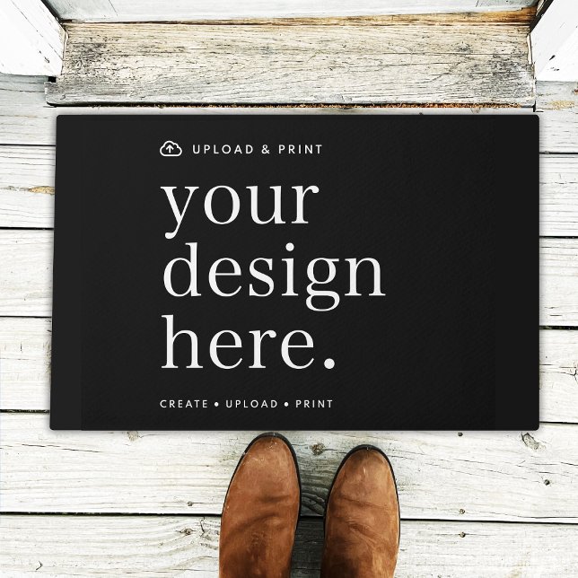 Paillasson Format de votre conception Télécharger (Possibilities are endless with this fully editable stylish black doormat template.)