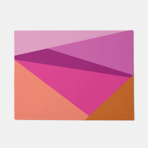 Paillasson Formes de bloc de couleur géométrique en Magenta v
