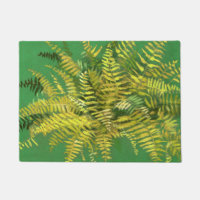 Fougère, frondes, floral, verdure dorée jaune vert