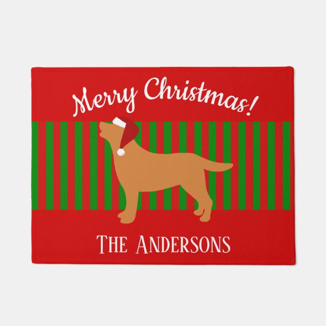 Paillasson Fox Red Labrador Silhouette Père Noël Noël (Devant)