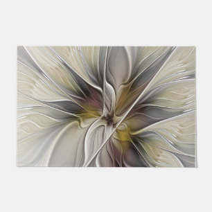 Paillasson Fractal floral, fleur de fantaisie aux couleurs de