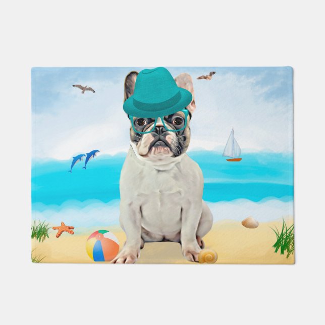 Paillasson French Bulldog sur la plage (Devant)