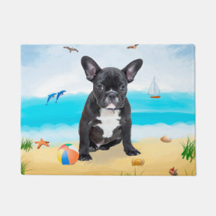 Paillasson French Bulldog sur la plage