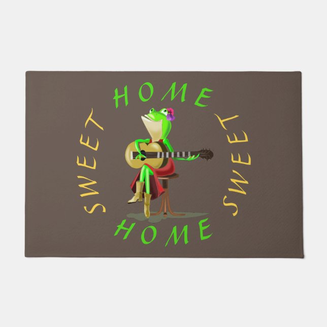 Paillasson Frog Jouer de la guitare - Accueil Sweet Home (Devant)
