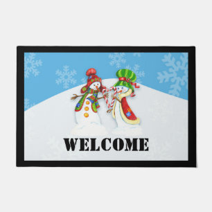 Paillasson Fun Snowman Christmas Welcome Porte Mat