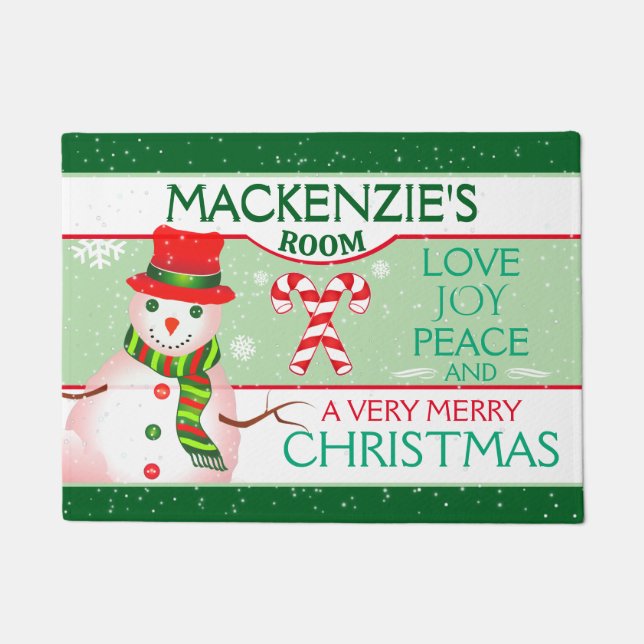 Paillasson FUN Snowman for CHILD'S ROOM | Two GREEN Christmas (Devant)