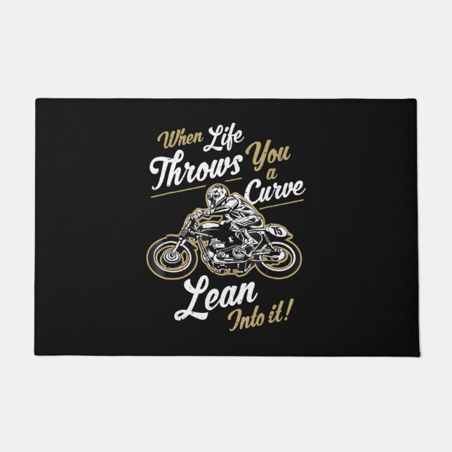 Paillasson Funny Biker cite un cadeau de moto sarcastique (Devant)