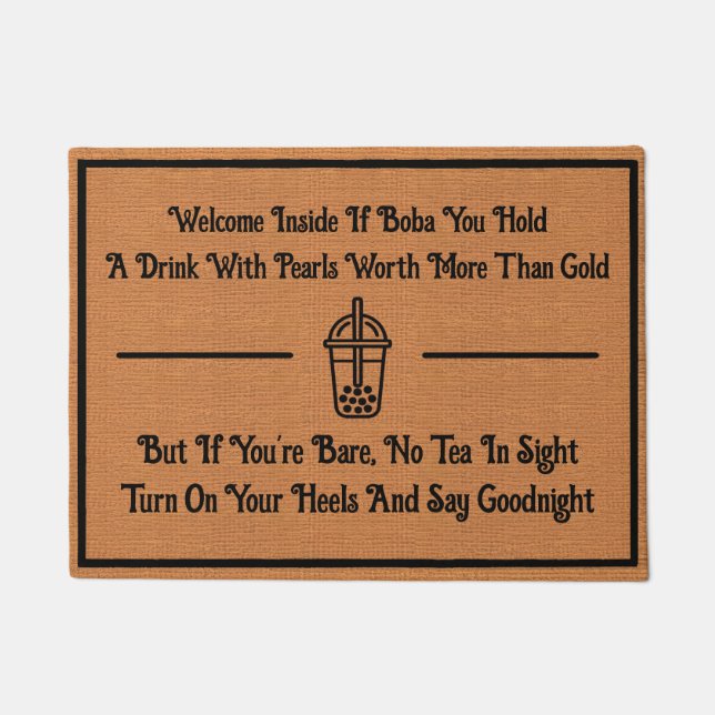Paillasson Funny Bubble Tea Humor Rustic Minimalist Quirky (Devant)