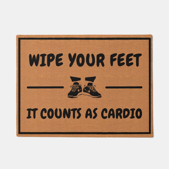 Paillasson Funny Cardio Fitness Gym Humor Minimalist Rustic (Devant)