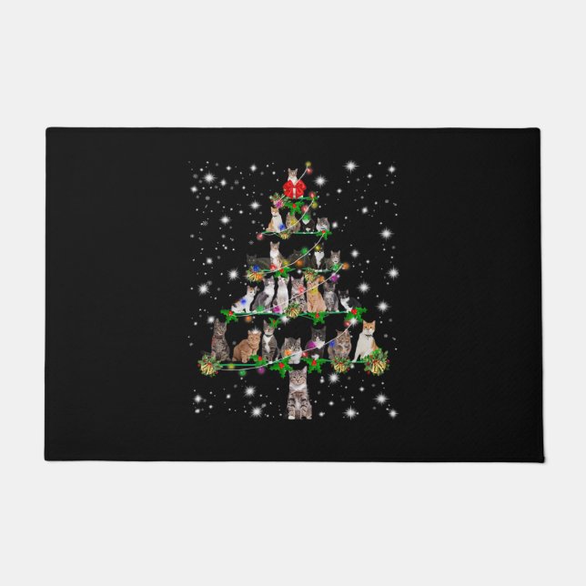 Paillasson Funny Cats Christmas Tree Tee Ornement Décor Cadea (Devant)