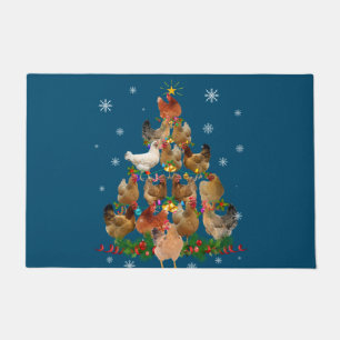 Paillasson Funny Chicken Christmas Tree Pet Chicken Lover